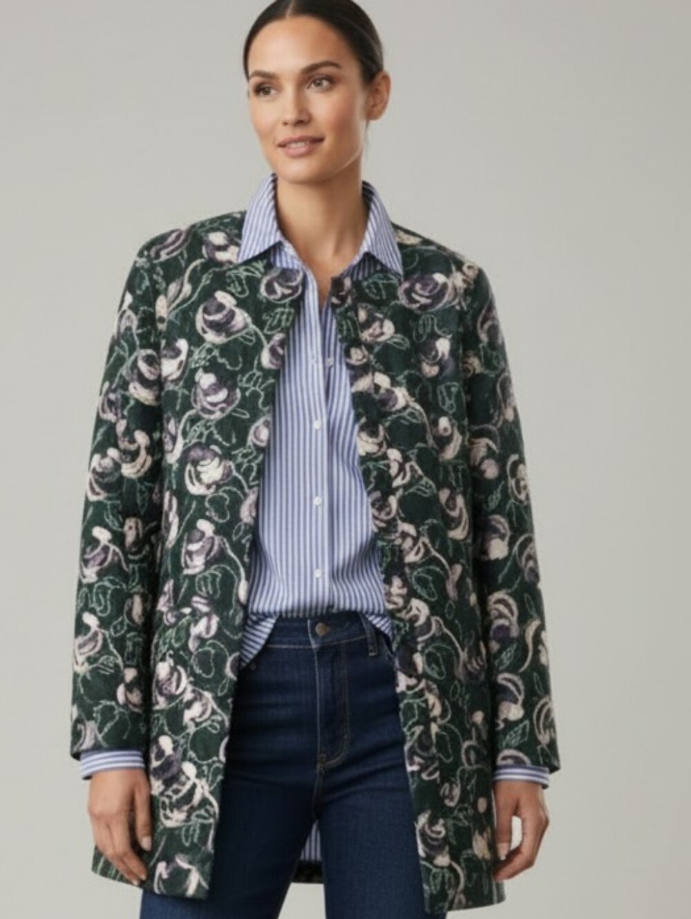 NWT Hutch Anthropologie Coat Jacket Floral Embroderied Black Size XL